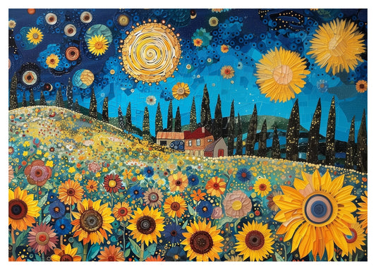 Travel Puzzles - Suns and Flowers - Portable Jigsaw Puzzle 88 pieces