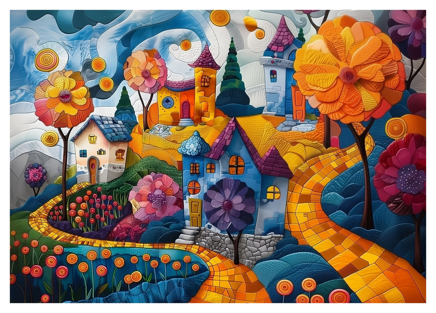 Travel Puzzles - Joyful Countryside - Portable Jigsaw Puzzle 88 pieces